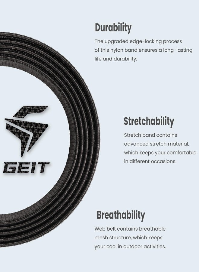 GEIT Stretch Nylon Belt with Quick Release Metal Buckle, 1 3/8" Casual Golf Tactical Invisible Elastic Web Belt - Image 5